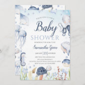 シーベイビーシャワーの下の少年 招待状 (正面/裏面)