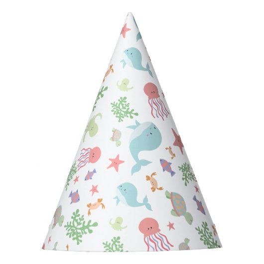 シーベイビーシャワーパーティーかわいいパステルキュート パーティーハット (正面)