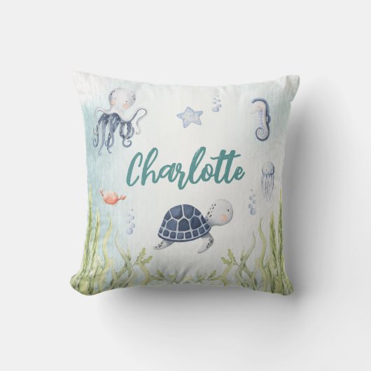 シーベイビーシャワー子供部屋枕の下 クッション (正面)