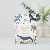 シーベイビーシャワー男女兼用招待状の下で ポストカード (スタンド正面)