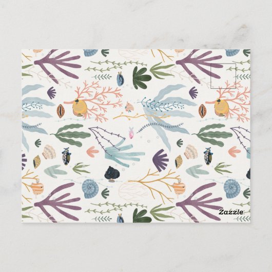 シーベイビーシャワー男女兼用招待状の下で ポストカード (裏面)