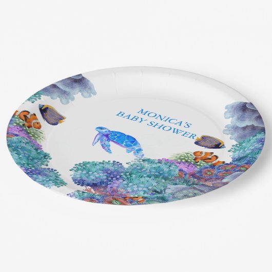 シーベイビーシャワー航海の海 ペーパープレート (アングル)