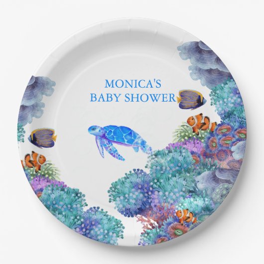 シーベイビーシャワー航海の海 ペーパープレート (正面)