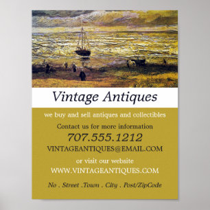 シーベニンゲンの海の景色アンティーク店 ポスター