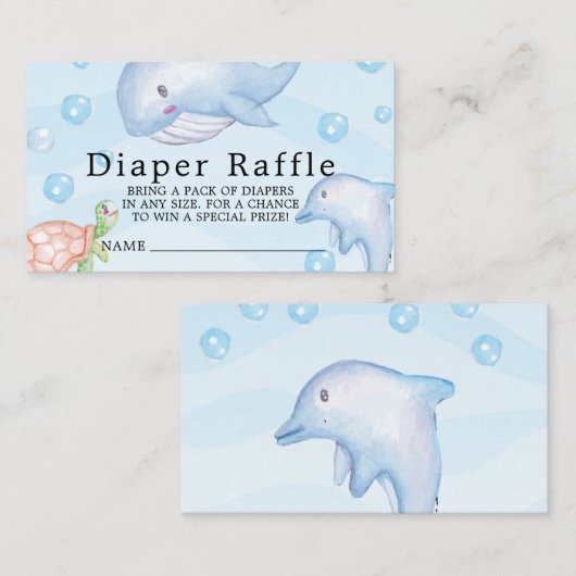 シーベビーシャワーおむつラッフルチケット エンクロージャーカード (正面/裏面)