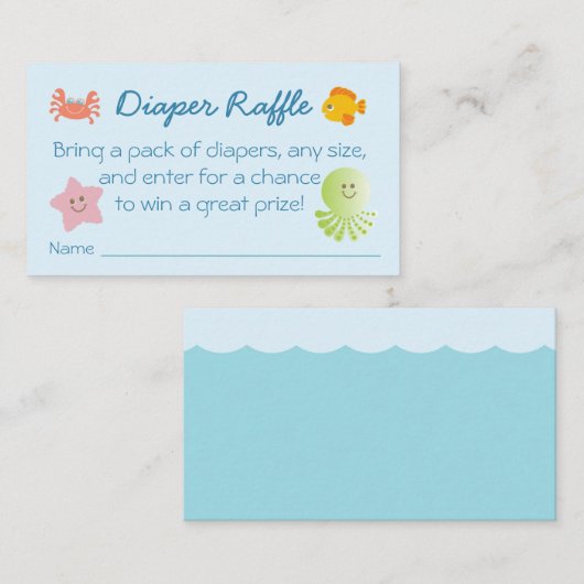 シーベビーシャワーおむつラッフルチケット エンクロージャーカード (正面/裏面)