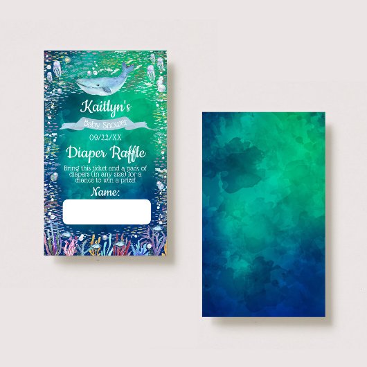 シーベビーシャワーおむつラッフルチケット エンクロージャーカード