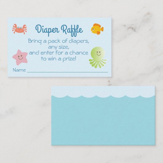 シーベビーシャワーおむつラッフルチケット 名刺 (正面/裏面)