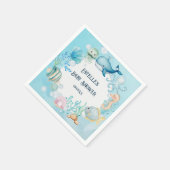 シーベビーシャワーの下で男の子のために スタンダードカクテルナプキン (角)