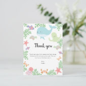 シーベビーシャワーの下にありがとうかわいいパステル ポストカード (スタンド正面)
