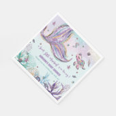 シーベビーシャワーの下のシックなマーメイドテールパーティー スタンダードランチョンナプキン (角)