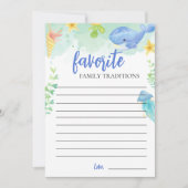 シーベビーシャワーカードの下の家族の伝統 案内状 (正面)