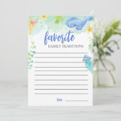シーベビーシャワーカードの下の家族の伝統 案内状 (スタンド正面)