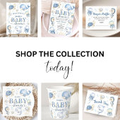 シーベビーシャワーボーイブルー海 招待状