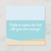 シーベビーシャワーメッセージカード青と緑 スクエア名刺 (裏面)