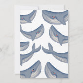 シーベビーシャワー招待状下の水色クジラ 招待状 (裏面)