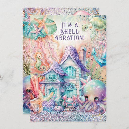 シーベビーシャワー招待状 招待状 (正面/裏面)