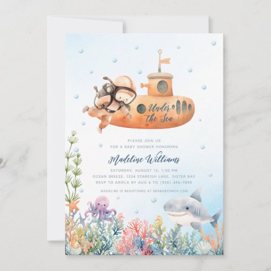 シーベビーシャワー招待状 招待状 (正面)