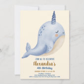 シーベビーシャワー海誕生日 招待状 (正面)