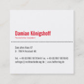 シーベンビュルゲンビジテンカルテン スクエア名刺 (正面)