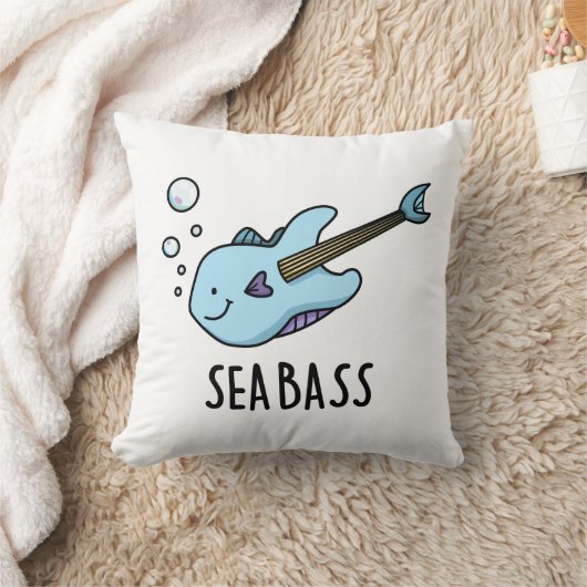 シーベースおもしろいベースのギターフィッシュパン クッション (ブランケット)