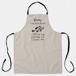 シーベース魚釣りユーモアタパーソナライズされたウペ エプロン