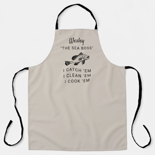 シーベース魚釣りユーモアタパーソナライズされたウペ エプロン