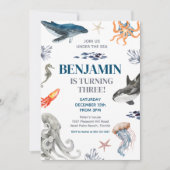 シーホエールシーバースデーパーティーの下で 招待状 (正面)