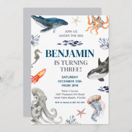 シーホエールシーバースデーパーティーの下で 招待状