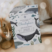 シーホエールシーライフ誕生日パーティーの下 招待状