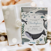 シーホエールシーライフ誕生日パーティーの下 招待状