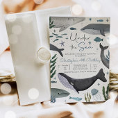 シーホエールシーライフ誕生日パーティーの下 招待状