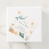 シーホエールボーイ赤ちゃんシャワーの下の中性アホイー フェイバータグ (インサイチュ)