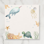 シーホエールボーイ赤ちゃんシャワーの下の中性アホイー フェイバータグ (裏面)