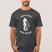 シーホースいかりファーストメイトボートまたはネームグレー Tシャツ (正面)