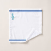 シーホースで海辺の白を染めるバスタオル バスタオルセット (ウォッシュタオル)