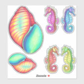 シーホースとシェルビニールのシールセット シール (シート)