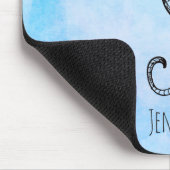 シーホースとシーシェルの青い水の色カスタム マウスパッド (コーナー)