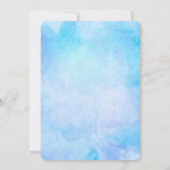 シーホースとシーシェルオンブルーウォーターのカラー誕生日 招待状 (裏面)