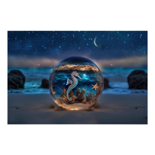 シーホースとヒトデビーチシュールファンタジー ポスター (正面)