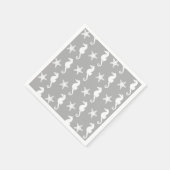 シーホースとヒトデ – シルバーグレーで白 スタンダードカクテルナプキン (角)