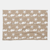 シーホースとヒトデ – タウプタンの白 キッチンタオル (横)