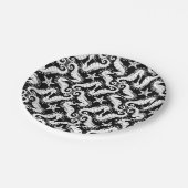 シーホースとヒトデ – 白黒パターン ペーパープレート (アングル)