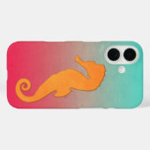 シーホースのオレンジシルエットシンプル航海の Case-Mate iPhoneケース (裏面 (横))