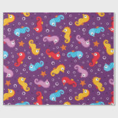 シーホースのシームレスなパターン ラッピングペーパー (フラット)