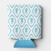 シーホースのパタパーソナライズされたーン（青と白） 缶クーラー (裏面)