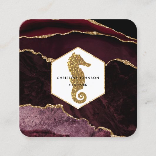 シーホースのロゴ スクエア名刺 (正面)