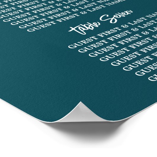 シーホースのロマンス、ビーチ結婚式の座席表 ポスター (角)