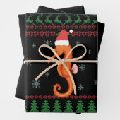 シーホースの醜いクリスマスセーおもしろいターシーフィッシュ ラッピングペーパーシート (インサイチュ)