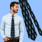 シーホースの青いパターン ネクタイ